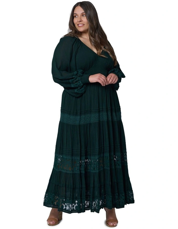 Sunset Shadows Maxi Dress in Dark Green image 5