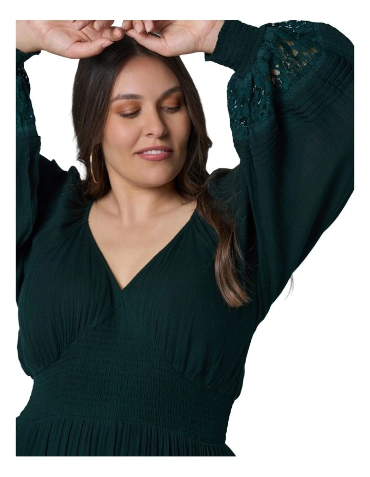 Sunset Shadows Maxi Dress in Dark Green image 6