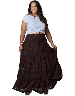 True Faith Maxi Skirt in Brown