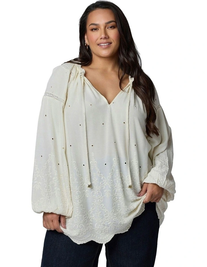 Genevieve Blouse in Cream image 1