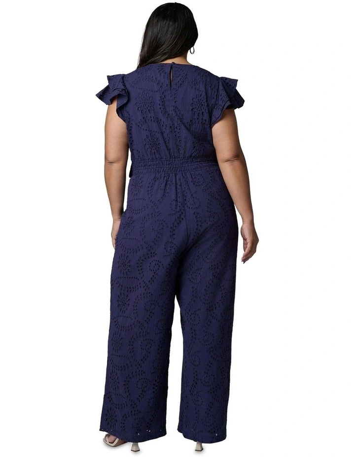 Layla Broderie Jumpsuit in Navy image 2
