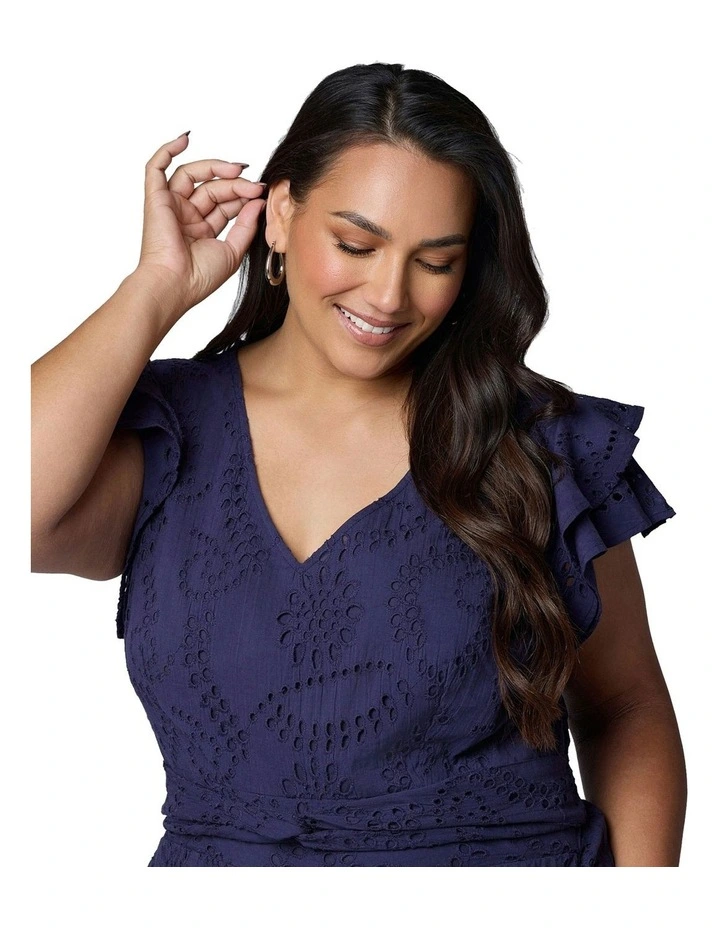 Layla Broderie Jumpsuit in Navy image 6
