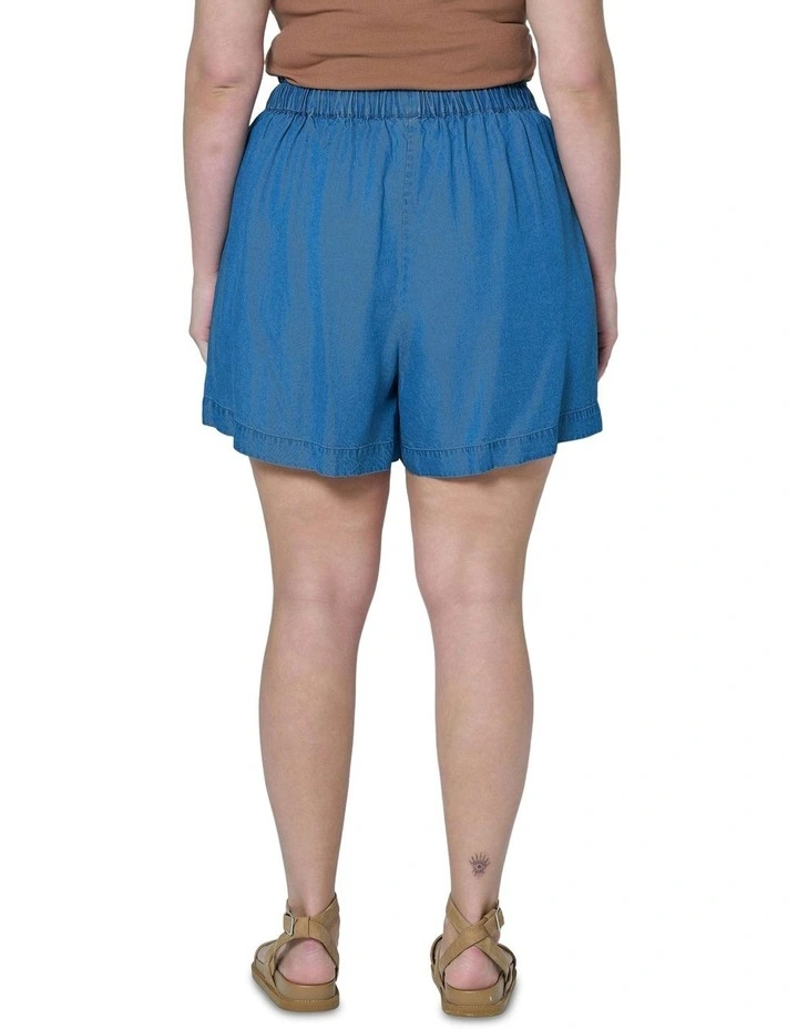 Jadie Chambray Shorts in Blue image 2