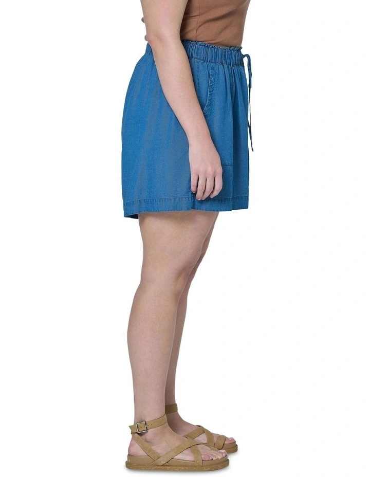 Jadie Chambray Shorts in Blue image 3