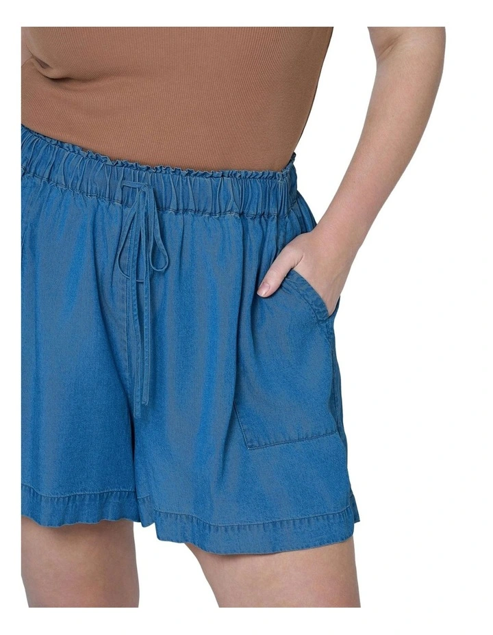 Jadie Chambray Shorts in Blue image 6