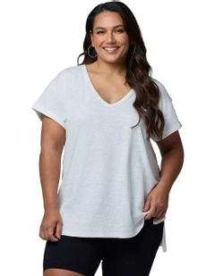 Megan Slub Tee in White