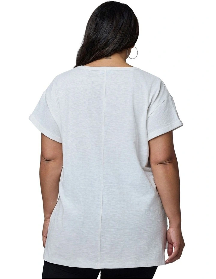 Megan Slub Tee in White image 2