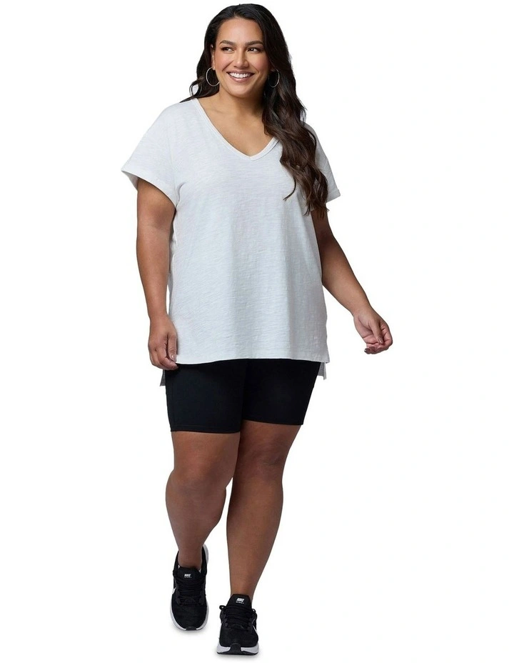 Megan Slub Tee in White image 4