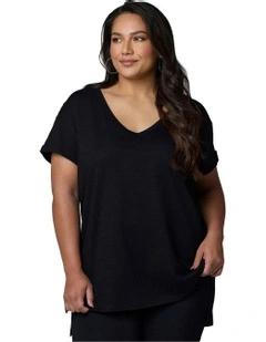 Megan Slub Tee in Black