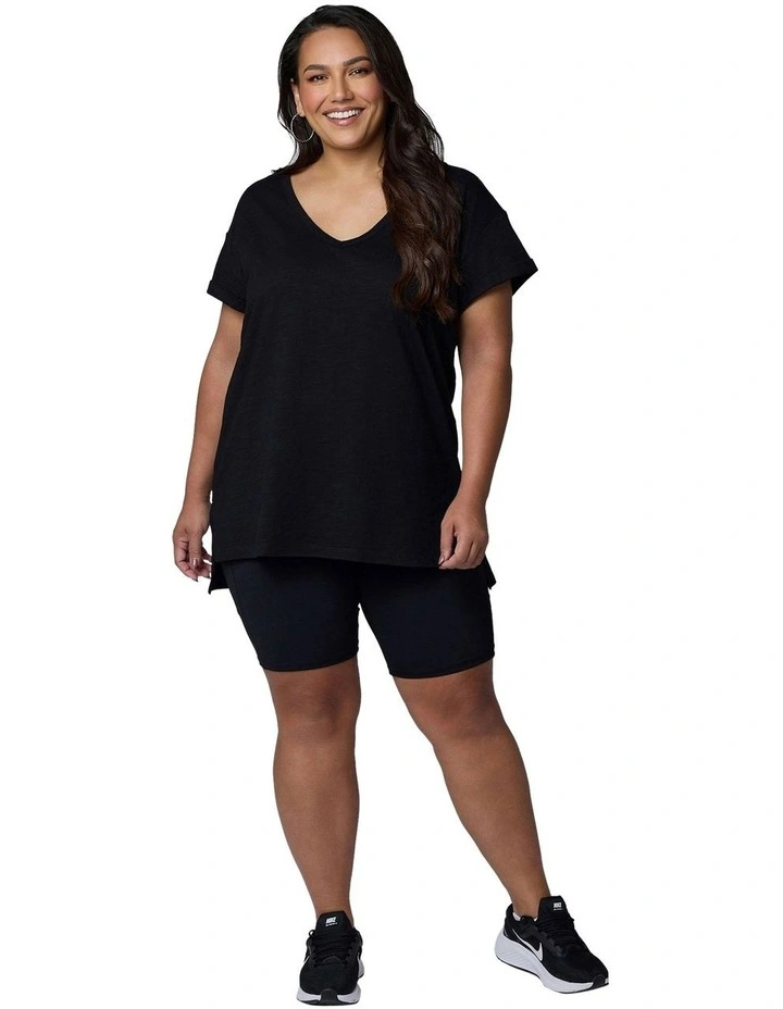 Megan Slub Tee in Black image 4
