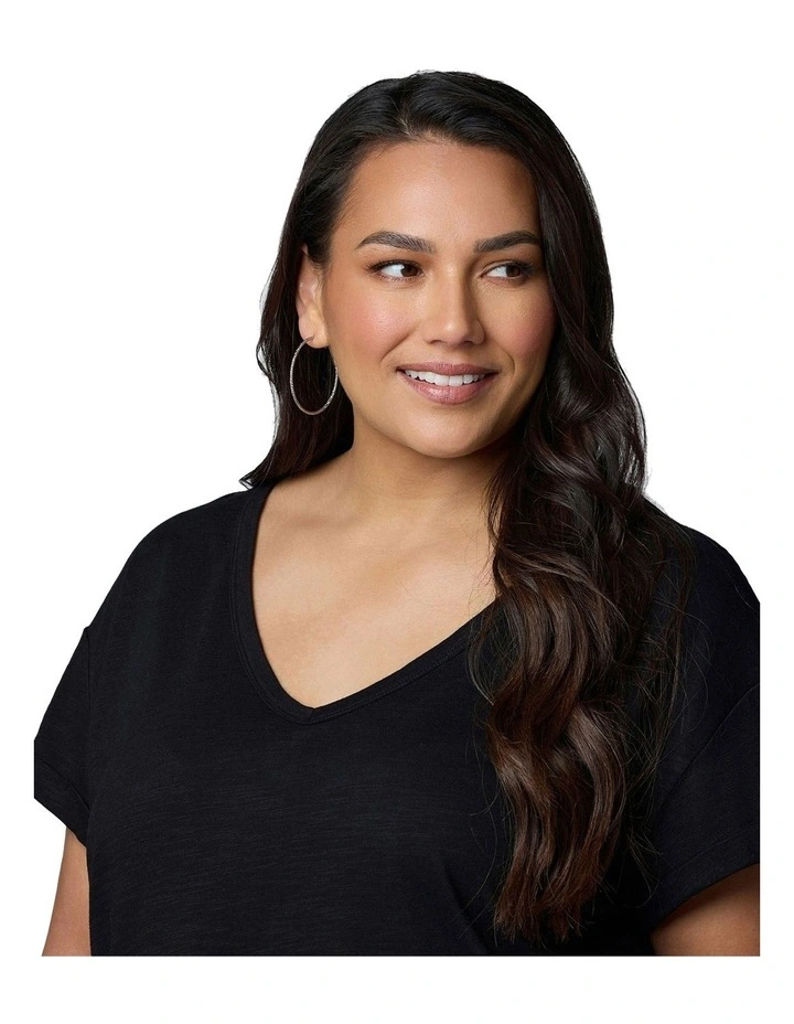 Megan Slub Tee in Black image 6