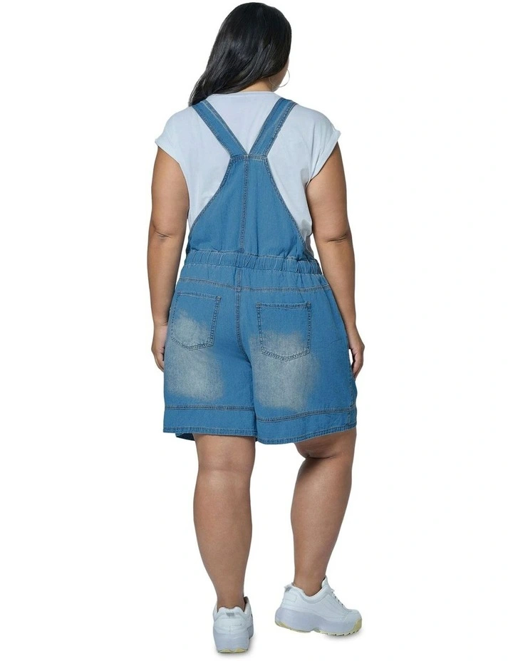 Peyton Chambray Romper in Blue image 2