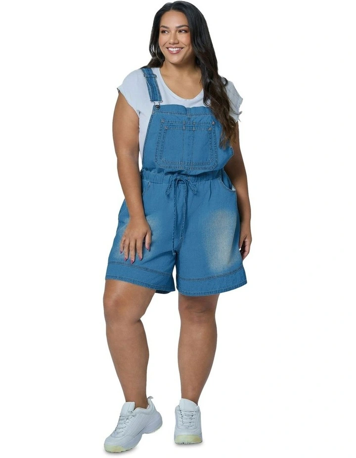 Peyton Chambray Romper in Blue image 4