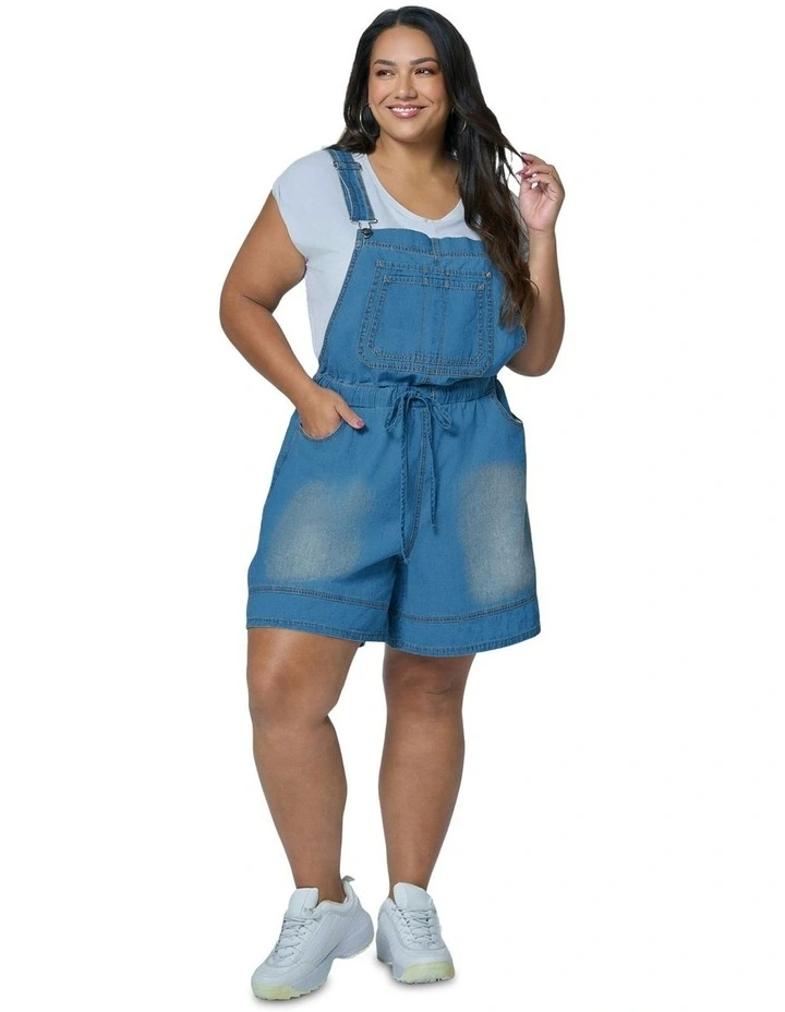 Peyton Chambray Romper in Blue image 5