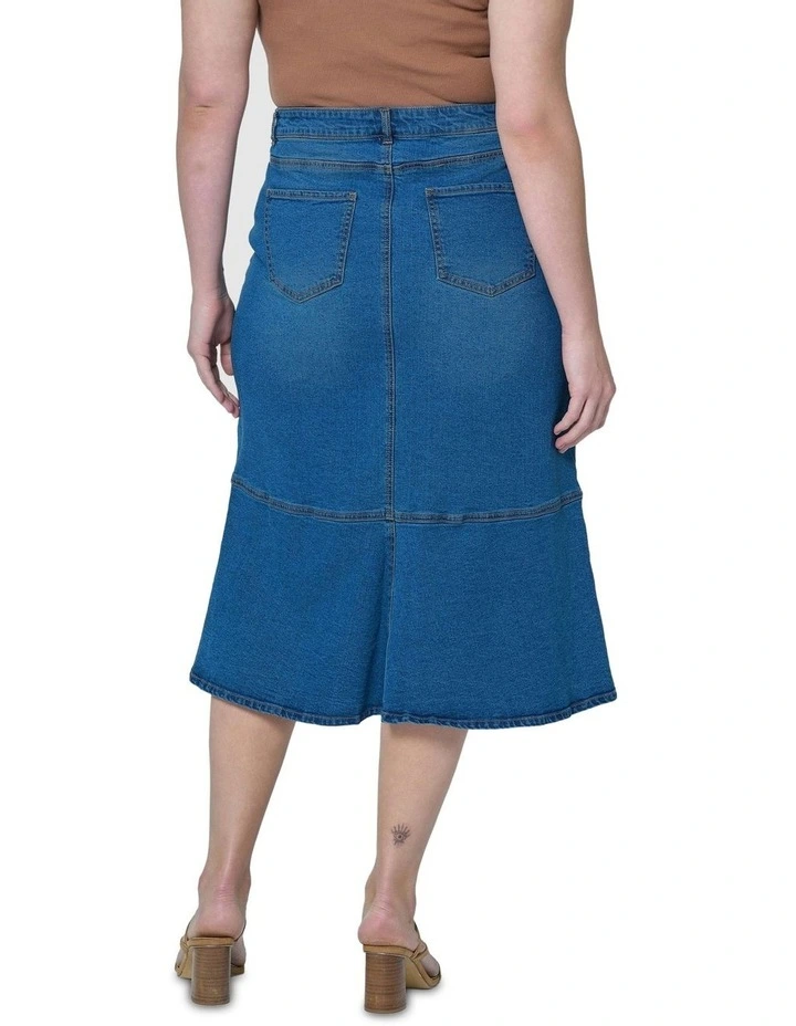 Penny Denim Midi Skirt in Blue image 2