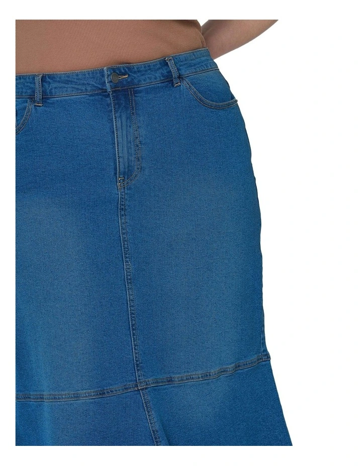 Penny Denim Midi Skirt in Blue image 6