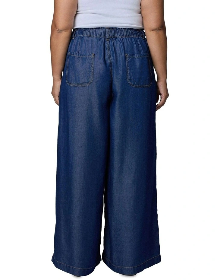 Blake Chambray Wide Leg Pants in Blue image 2