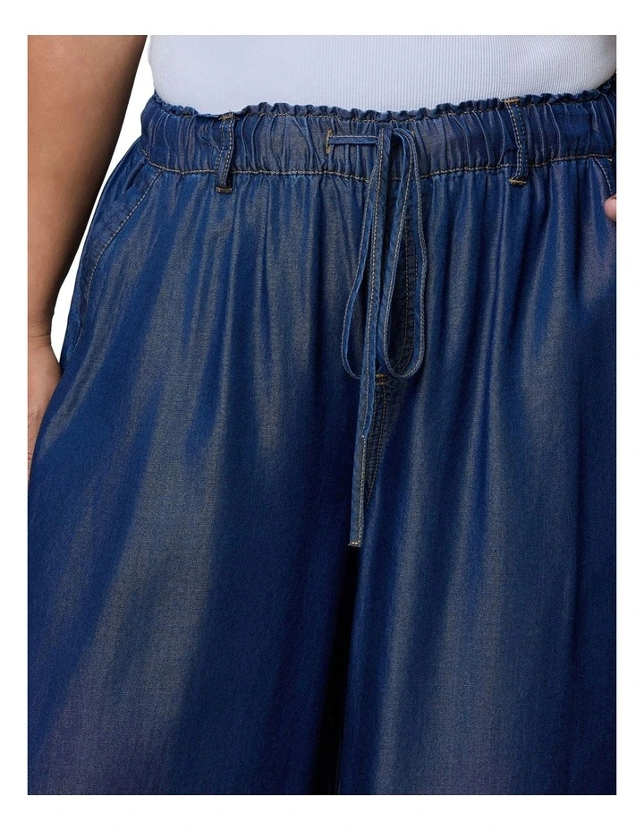 Blake Chambray Wide Leg Pants in Blue image 6