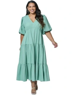 Georgia Midi Dress in Green