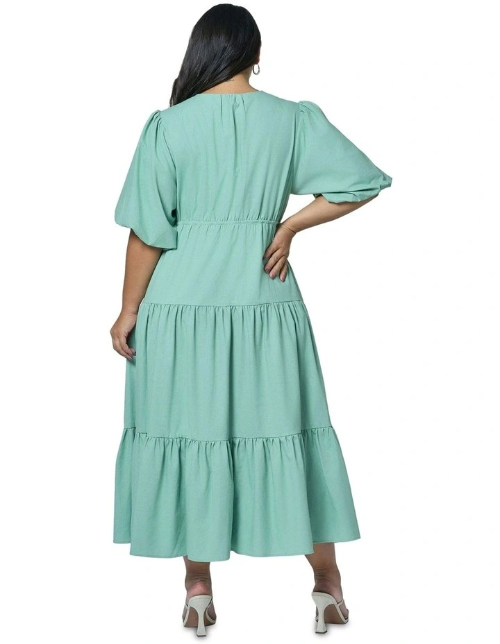 Georgia Midi Dress in Green image 2