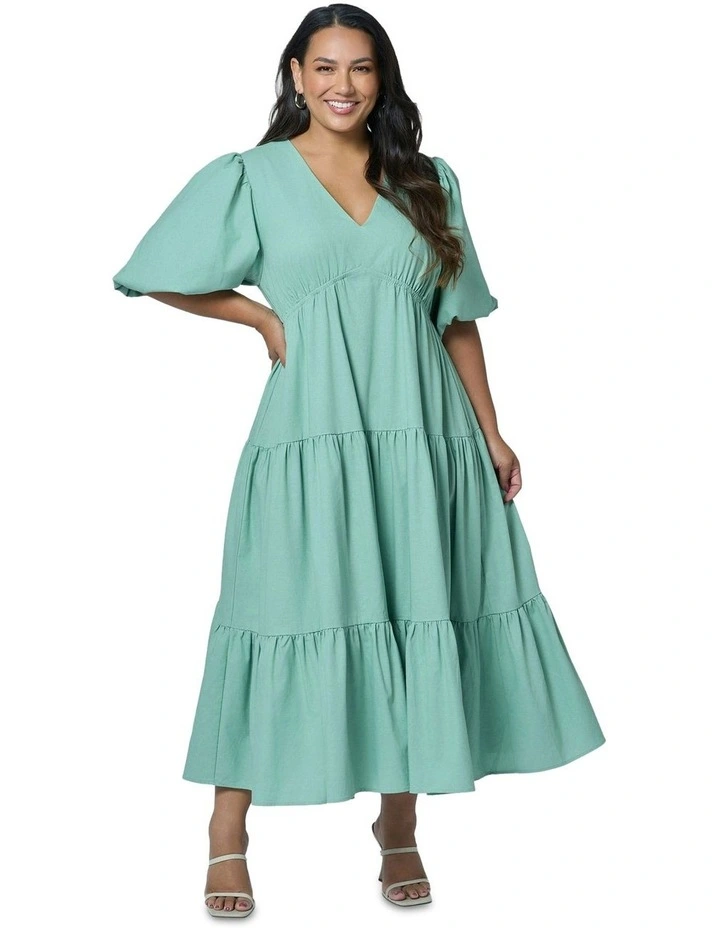 Georgia Midi Dress in Green image 4