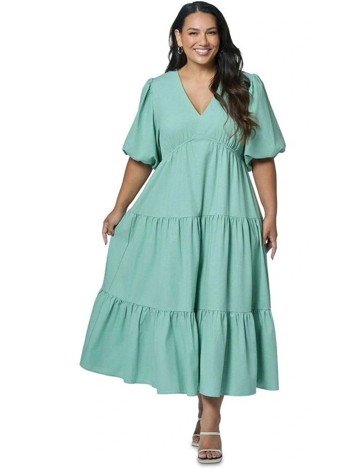 Georgia Midi Dress in Green image 5