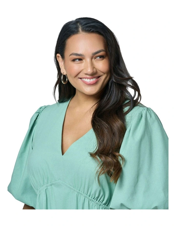 Georgia Midi Dress in Green image 6