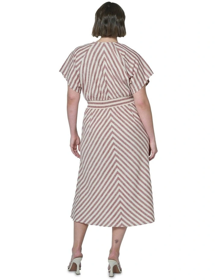 Allegra Linen Stripe Midi Dress in Multi image 2