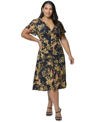 Night Riot Midi Dress in Multi