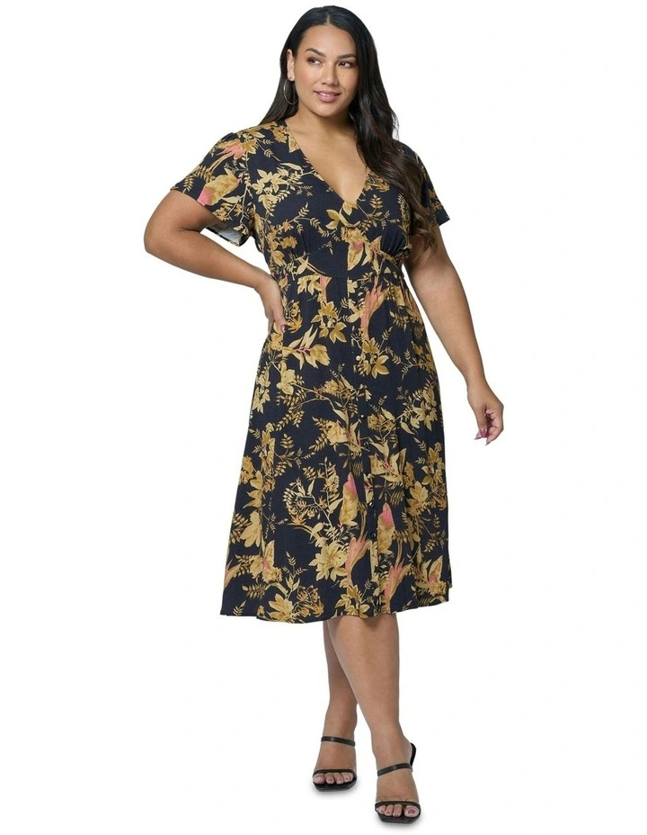 Night Riot Midi Dress in Multi image 1