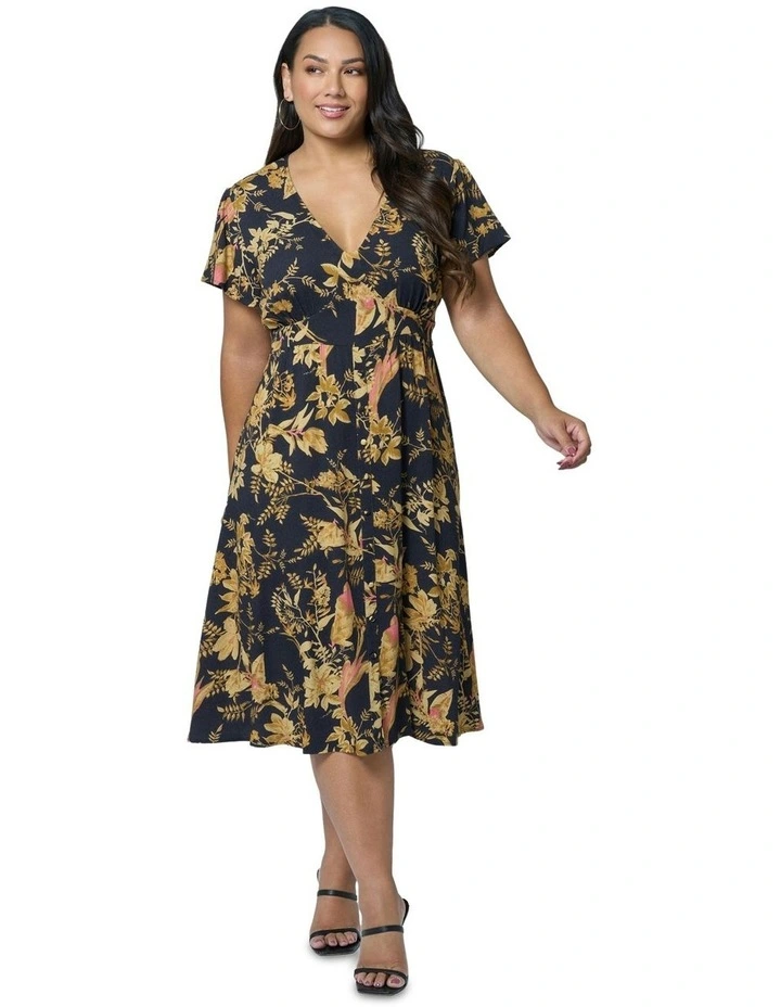 Night Riot Midi Dress in Multi image 4