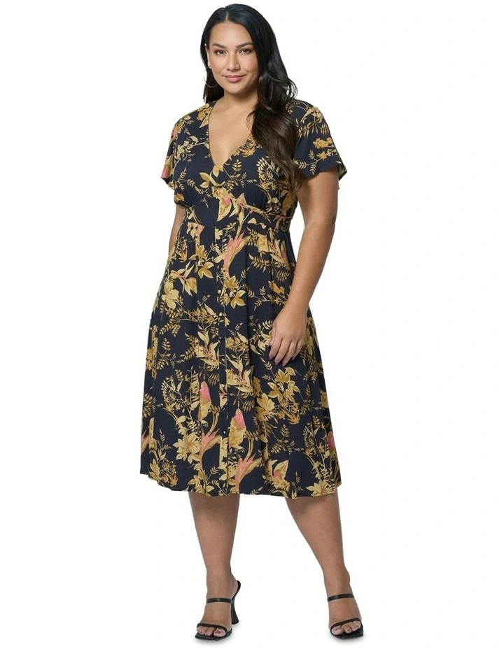 Night Riot Midi Dress in Multi image 5