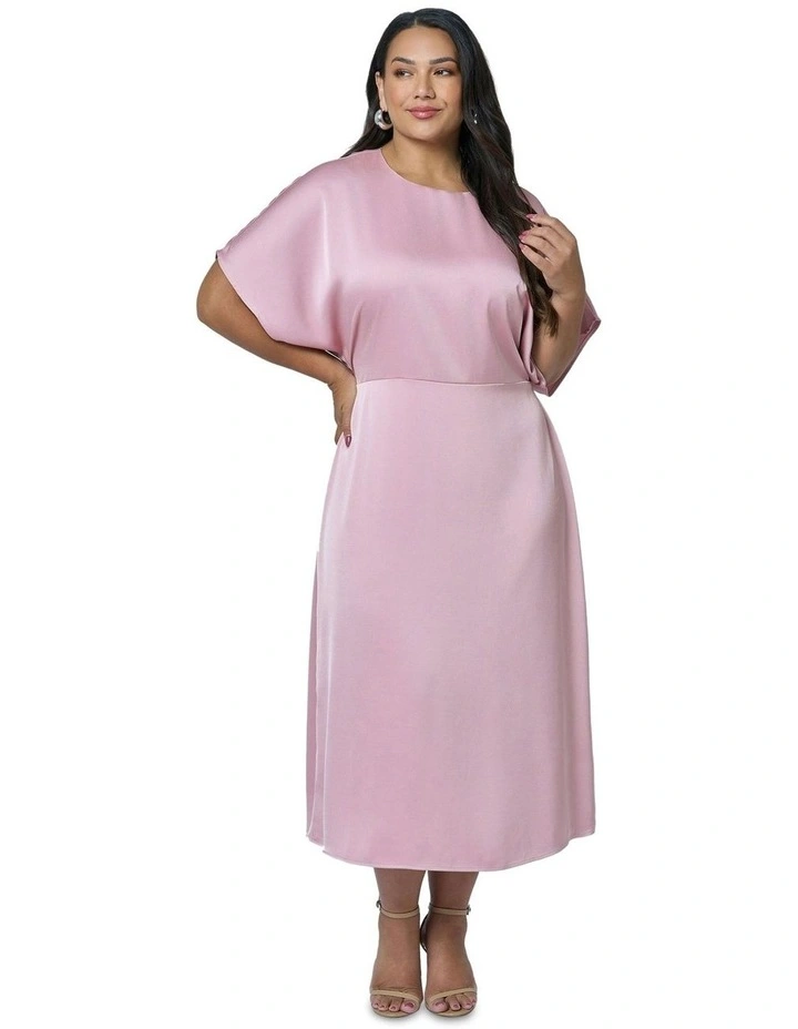 Lust Unleashed Satin Midi Dress in Pink image 4