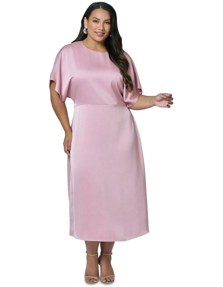 Lust Unleashed Satin Midi Dress in Pink image 5