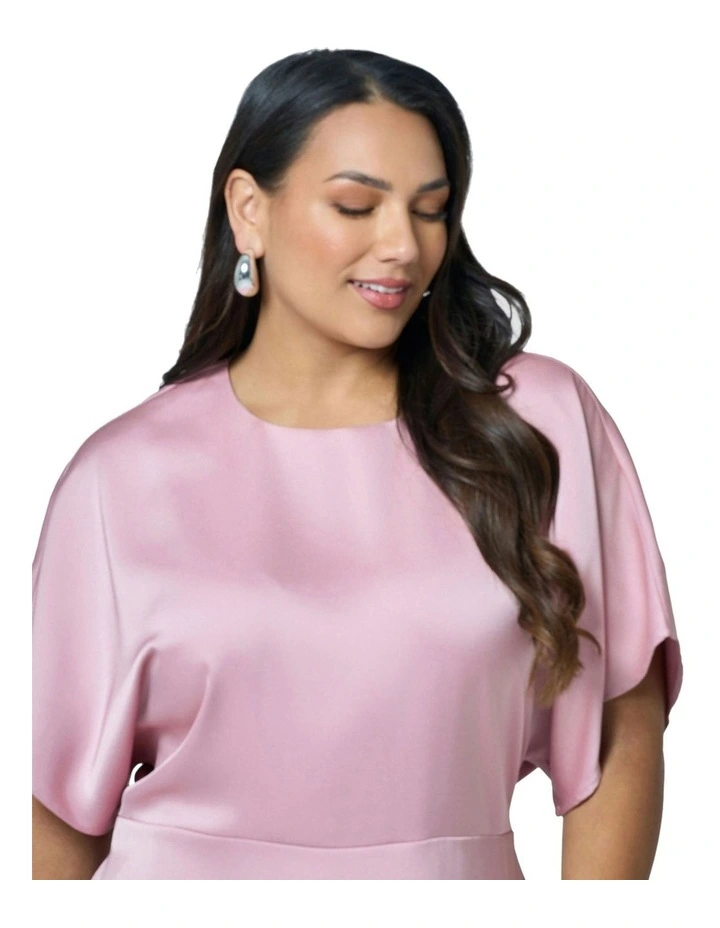 Lust Unleashed Satin Midi Dress in Pink image 6