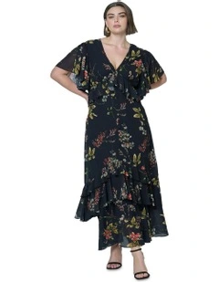 Lavinia Frill Maxi Dress in Multi