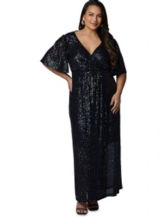 Lure Sequin Maxi Dress in Blue