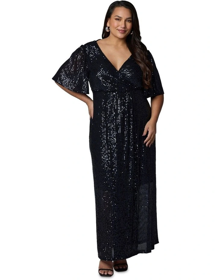 Lure Sequin Maxi Dress in Blue image 1