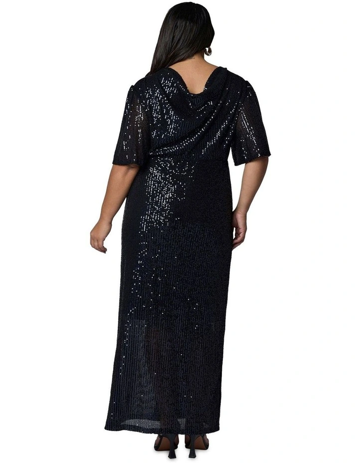 Lure Sequin Maxi Dress in Blue image 2