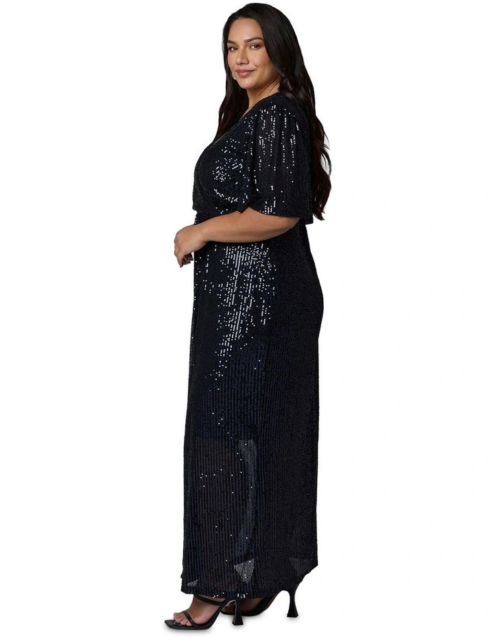 Lure Sequin Maxi Dress in Blue image 3