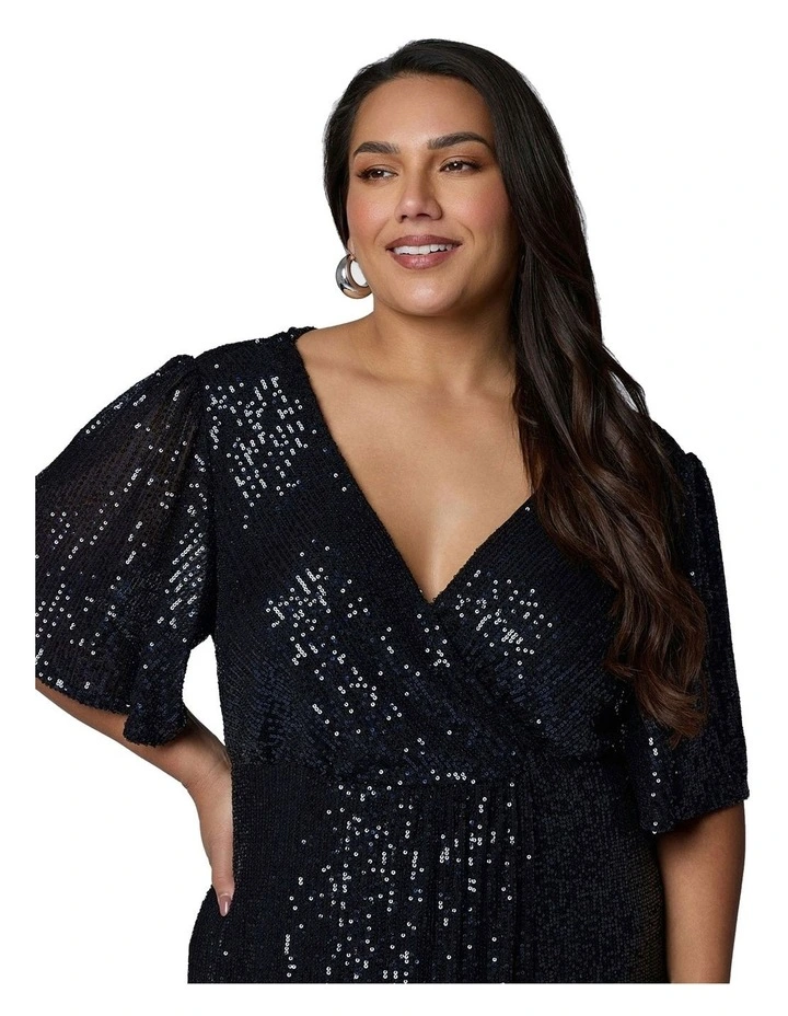 Lure Sequin Maxi Dress in Blue image 6