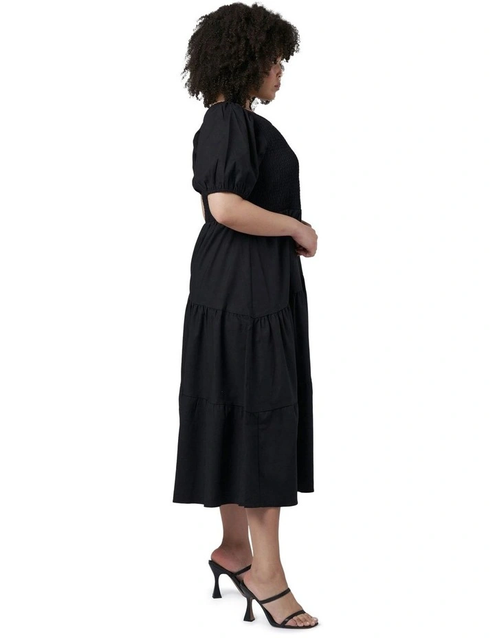 Miley Asymmetric Midi Dress in Black image 4