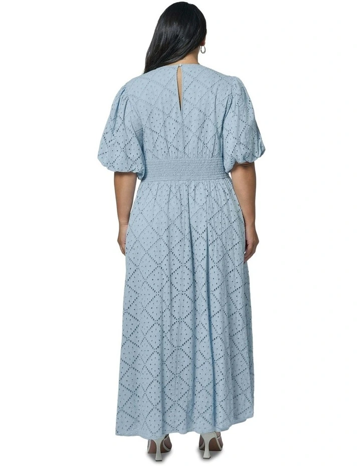 Sophia Broderie Maxi Dress in Blue image 2