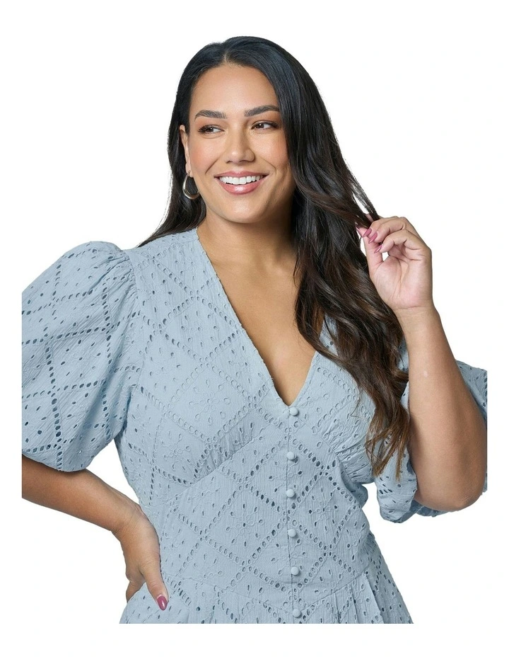 Sophia Broderie Maxi Dress in Blue image 6