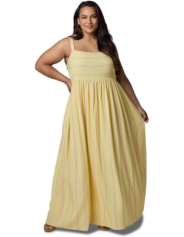 Daisy Stripe Maxi Dress in Multi image 1