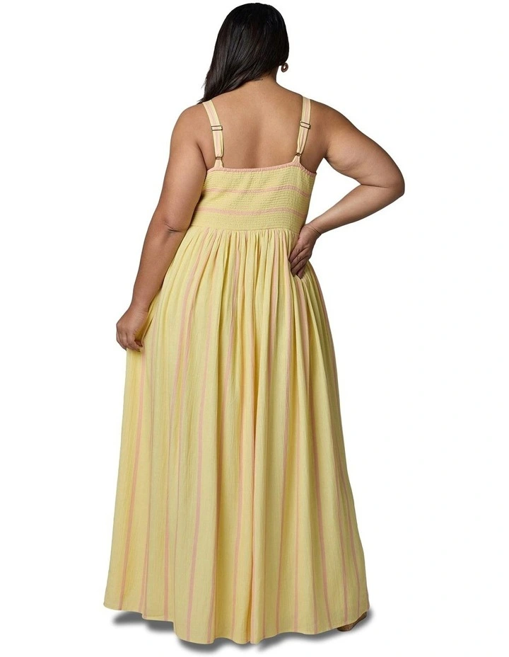 Daisy Stripe Maxi Dress in Multi image 2