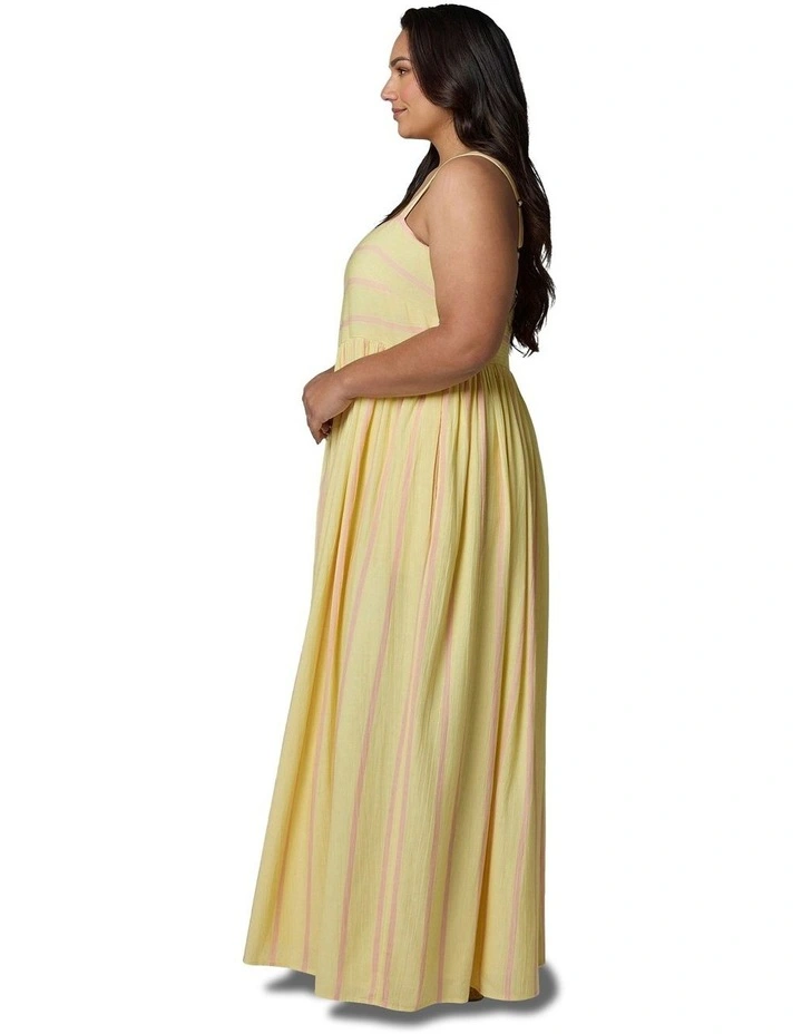 Daisy Stripe Maxi Dress in Multi image 3