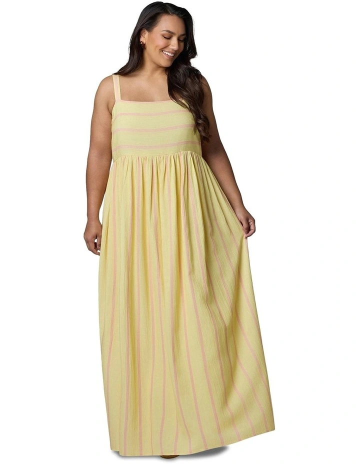 Daisy Stripe Maxi Dress in Multi image 4