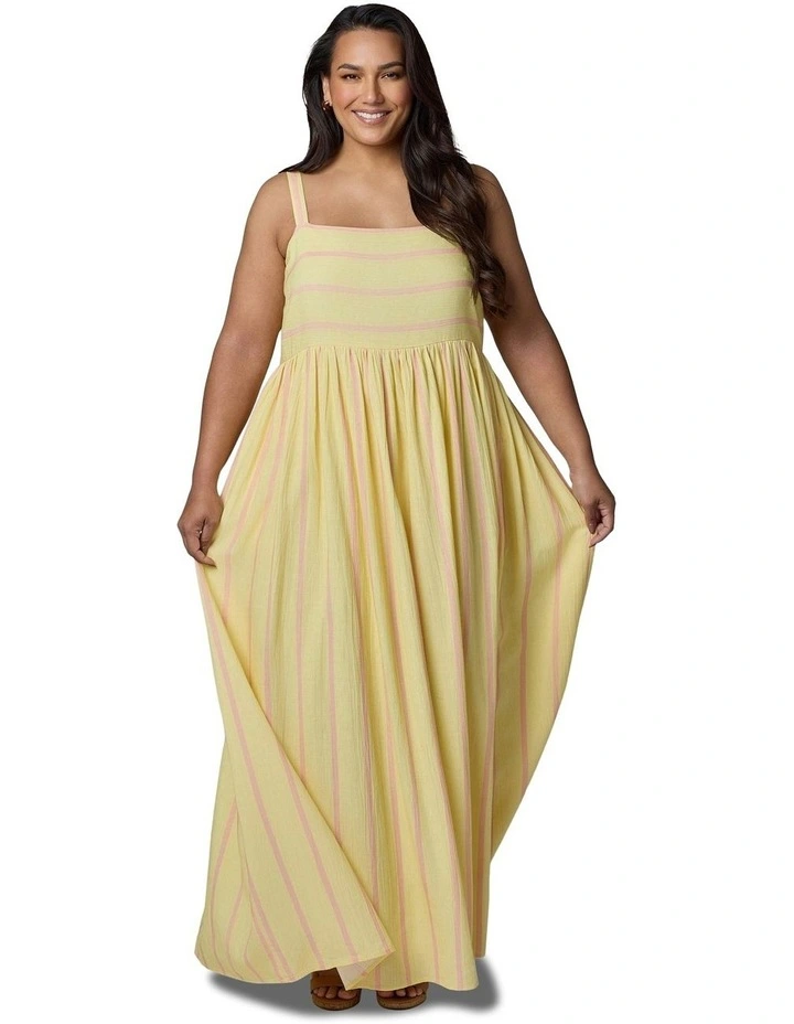 Daisy Stripe Maxi Dress in Multi image 5