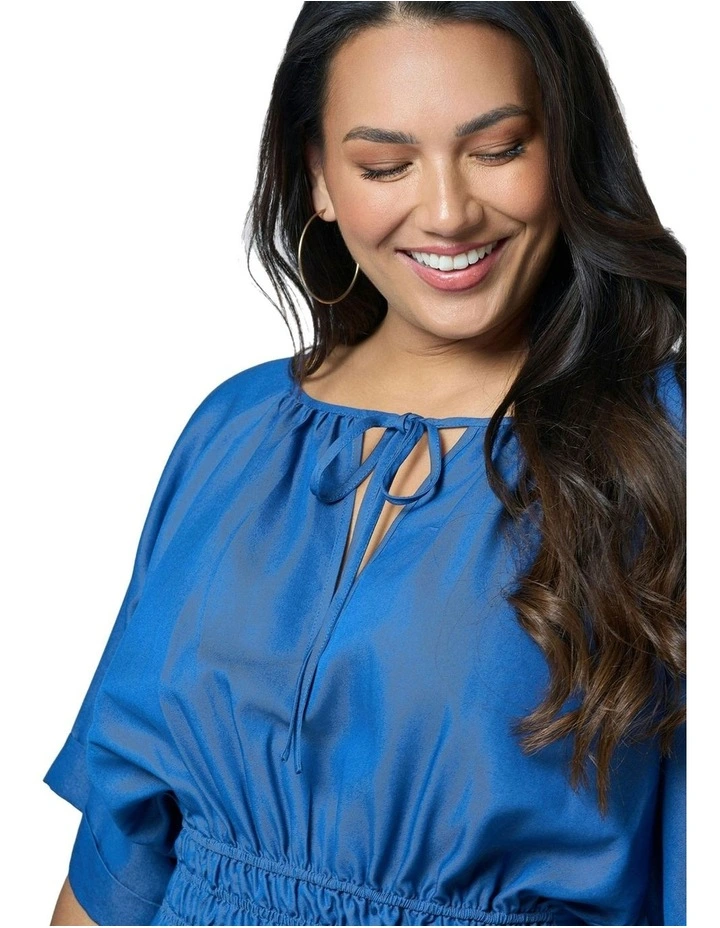 Skye Chambray Midi Dress in Blue image 6